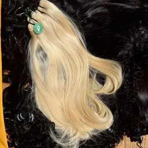Tissage Raw Indien Épais 613 Blond Platine Lisse – 100 % Cheveux Naturels