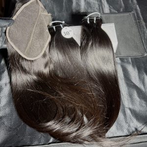 Lot de Tissages Lisses – Virgin Remy Premium 100 % Cheveux Naturels